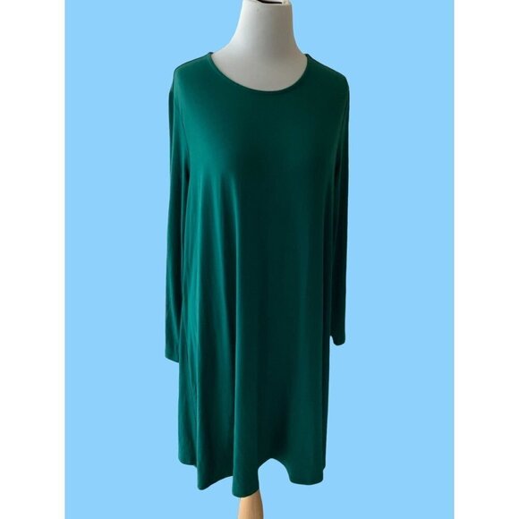 OLD NAVY LADIES LONG SLEEVE SOLID GREEN LIGHTWEIGHT TSHIRT DRESS NWT XL - Picture 8 of 8